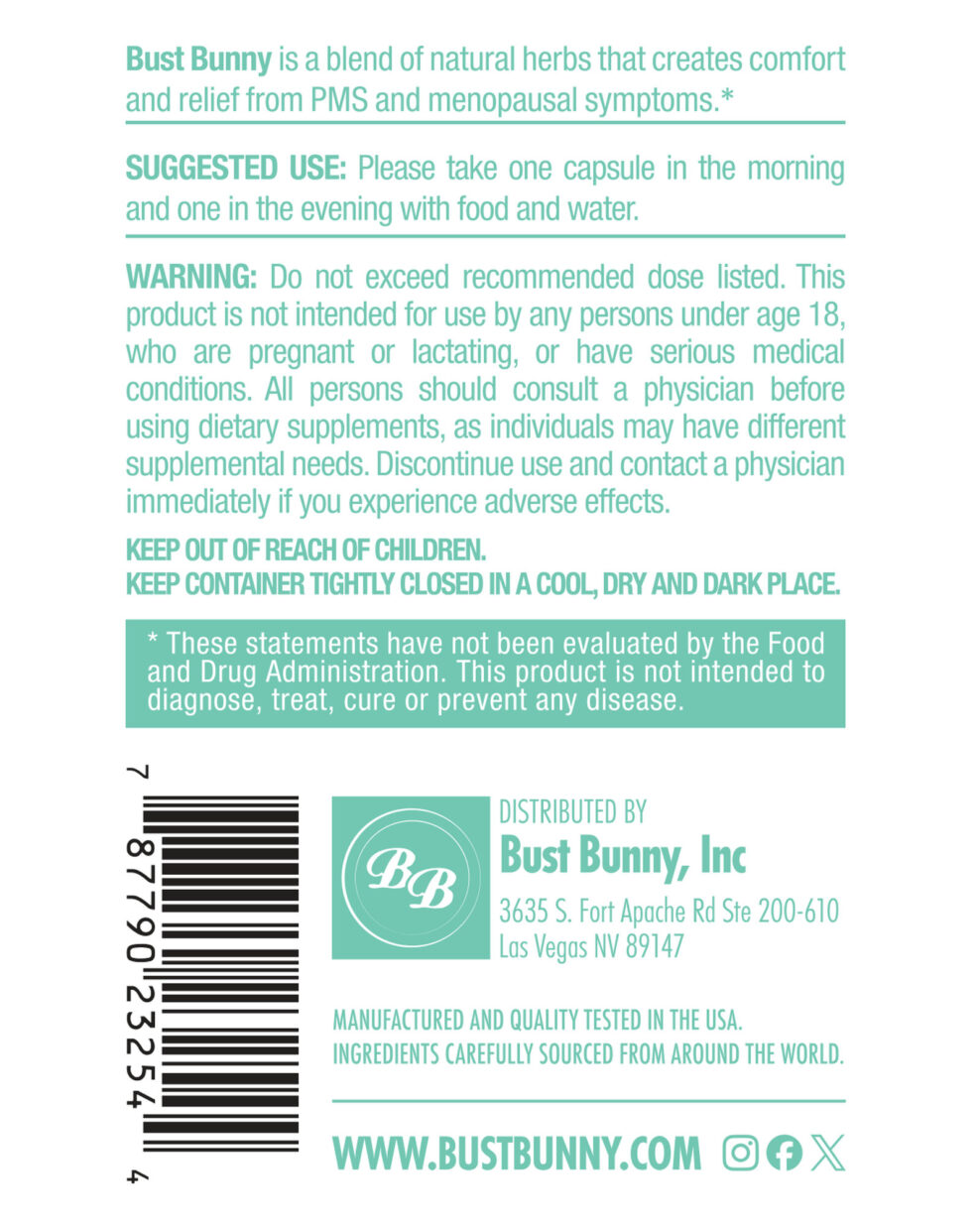 Bust Bunny Hormonal Balance directions
